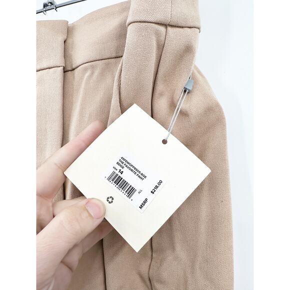 Favorite Daughter The Favorite Pleated Wide Leg Trouser Pant in Beige 14 NEW - Picture 5 of 6